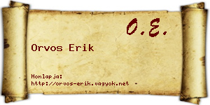 Orvos Erik névjegykártya